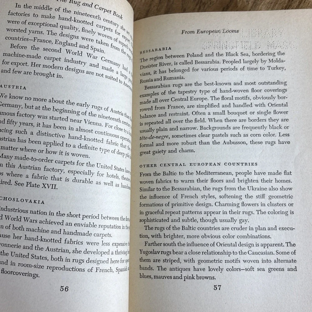 The Rug and Carpet‎ Book  by Mildred Jackson O'Brien  HB  1946. First Printing